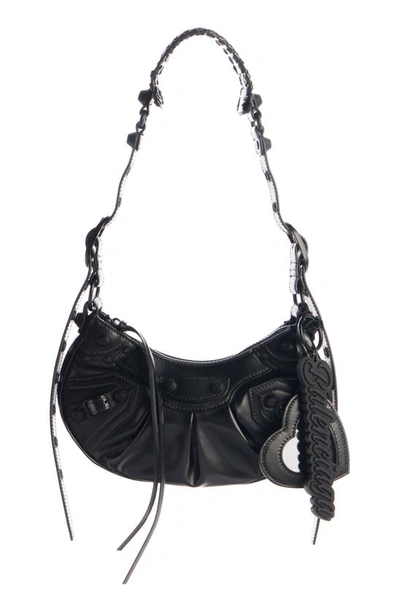 Balenciaga Extra Small Le Cagole Leather Shoulder Bag In Black