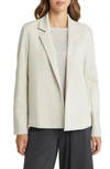 Eileen Fisher Notched Lapel Ponte Blazer In Chalk