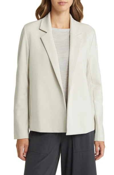 Eileen Fisher Notched Lapel Ponte Blazer In Chalk