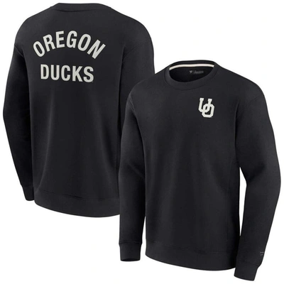 Fanatics Signature Unisex  Black Oregon Ducks Super Soft Pullover Crew Sweatshirt