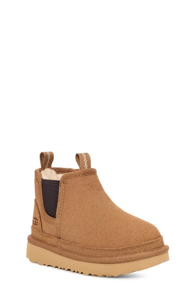 Ugg Kids' Neumel Double Pull-tab Chelsea Boots In Chestnut