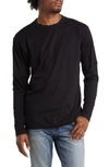 Bp. Layer Long Sleeve Cotton Blend T-shirt In Black