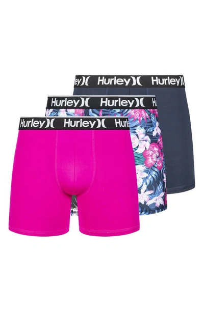 Hurley Regrind Value 3-pack Boxer Briefs In Pink Combo