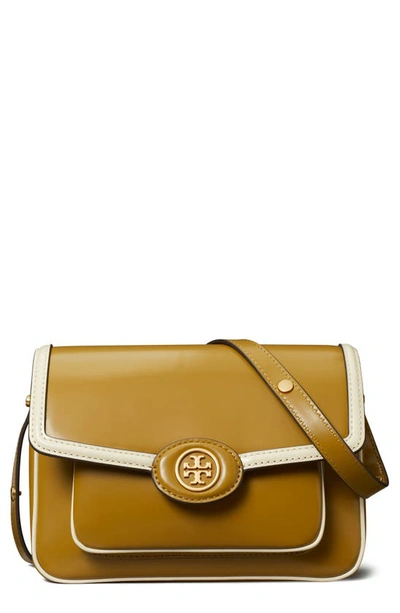 Tory Burch Robinson Colorblock Convertible Leather Shoulder Bag In Cumin/gold