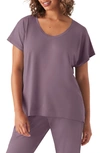 True & Co. Any Wear Relaxed T-shirt In Black Plum