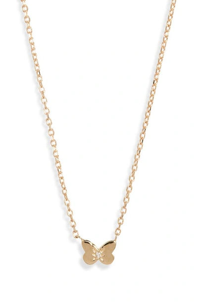Anzie Mini Butterfly Pendant Necklace In Gold