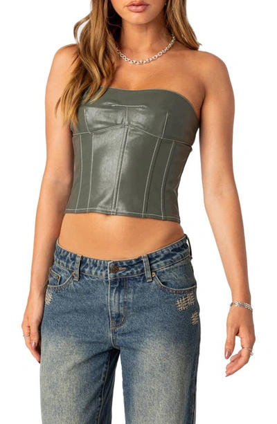 Edikted Moss Corset Top In Olive