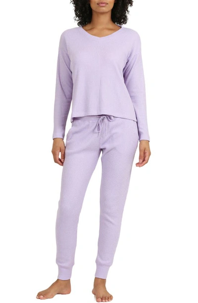 Papinelle Super Soft Waffle Pajamas In Wisteria