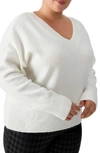 Sanctuary Easy Breezy V-neck Pullover In Milk