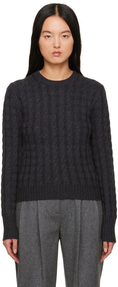 Totême Cable-knit Jumper In Charcoal Melange 019