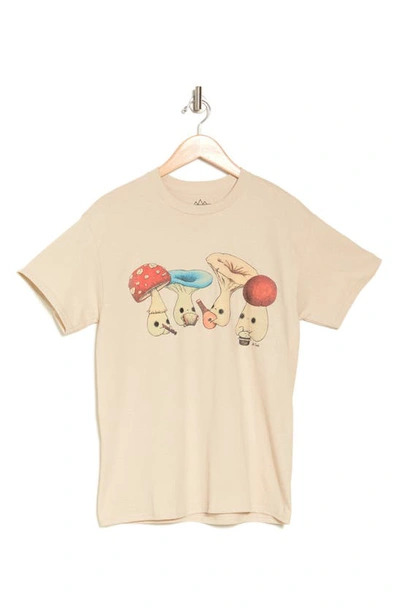 Altru Fungi Cotton Graphic T-shirt In Tan