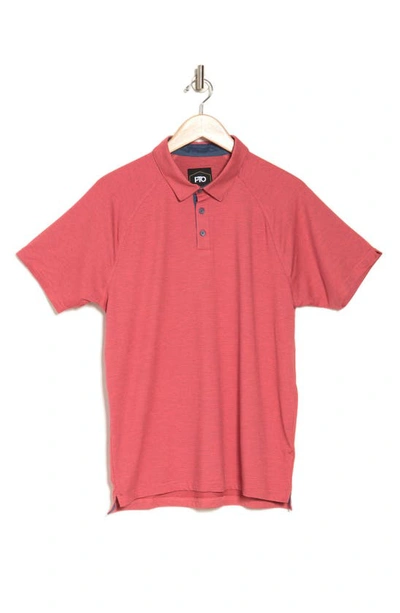 Pto Tee Time Stripe Golf Polo In Coral
