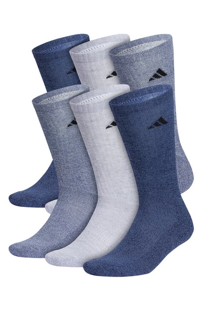 Adidas Originals Athletic Cushioned Crew Socks In Tech Indigo Blue/ Grey/ Navy