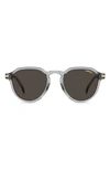 Carrera Eyewear 50mm Round Sunglasses In Grey/ Grey