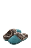 Floopi Indoor/outdoor Faux Fur Lined Slipper In Teal Green