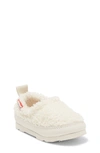 Hunter Kids' Water Resistant Fleece Slipper In White Willow