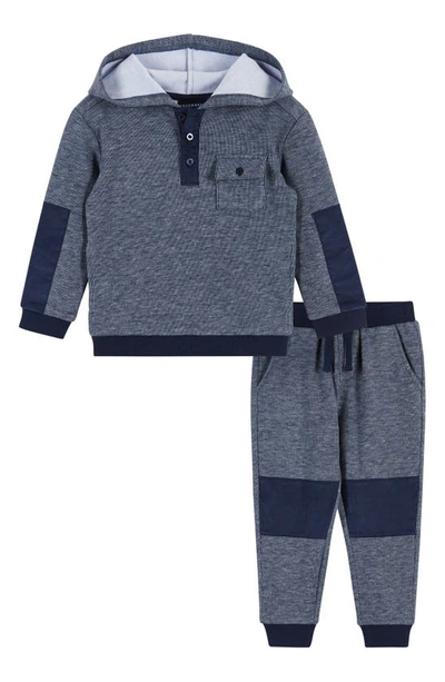 Andy & Evan Babies' Tonal Colorblock 2-piece Set In Washed Navy