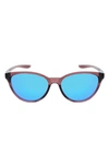 Nike City Persona 57mm Mirrored Cat Eye Sunglasses In Smokey Mauve / Grey