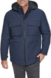 Andrew Marc Lauffeld Water Resistant Hooded Utility Puffer Jacket In Ink