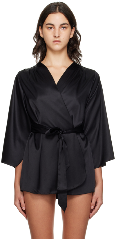 Fleur Du Mal Black Angel Sleeve Robe