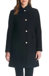 Kate Spade A-line Wool Blend Coat In Black