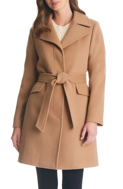 Kate Spade Belted Wool Blend Coat In Camel
