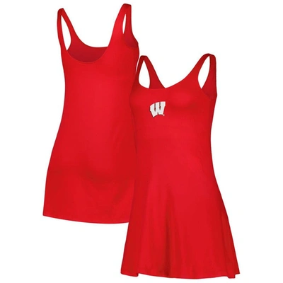 Zoozatz Red Wisconsin Badgers Logo Scoop Neck Dress