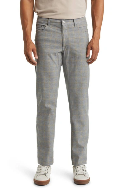 Brax Cooper Flex Prince Of Wales Straight Leg Pants In Silver