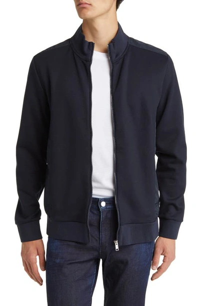 Hugo Boss Shepherd Zip Jacket In Dark Blue