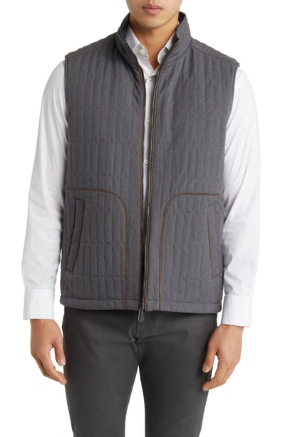 Tommy Bahama Richmond Beach Reversible Quilted Vest In Fog Grey