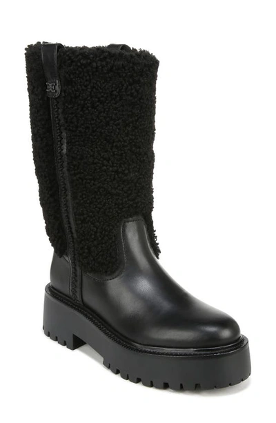 Sam Edelman Elfie Faux Shearling Platform Boot In Black