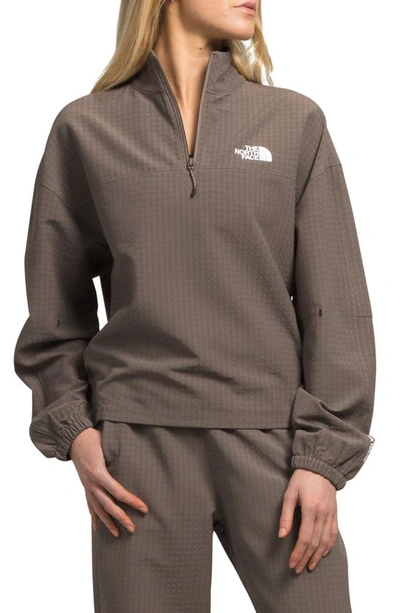 The North Face Tekware™ Grid Water Repellent Quarter Zip Pullover In Brown