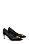 Tory Burch Eleanor Pointed Toe Pump In Perfect Black/gold