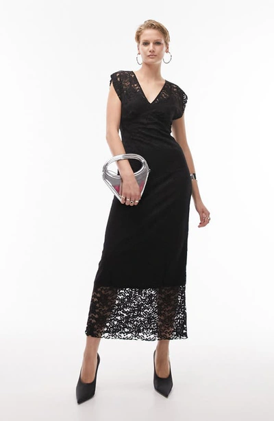 chinese dress ladies Topshop Lace Corset Midi Dress In Black