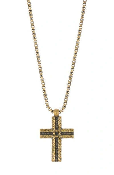 Ed Hardy Cross Pendant Necklace In Gold