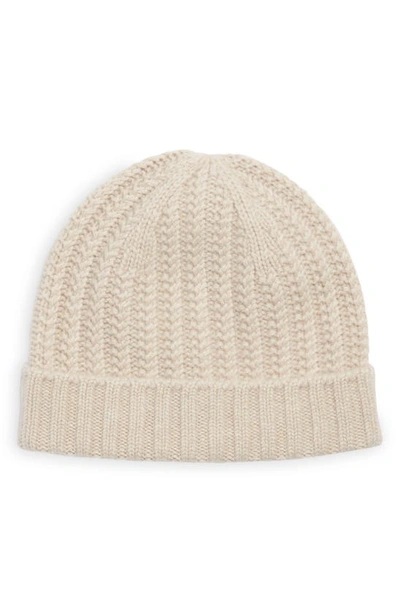 Sofia Cashmere Cable Knit Cashmere Beanie In Oatmeal