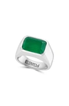 Effy Sterling Silver Green Onyx Ring In Silver/ Green
