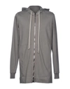 Rick Owens Hooded Sweatshirt In Grey