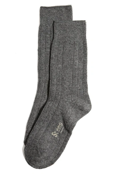 Stems Luxe Merino Wool Blend Crew Socks In Grey