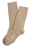 Stems Luxe Merino Wool Blend Crew Socks In Oat
