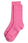 Stems Luxe Merino Wool Blend Crew Socks In Rose