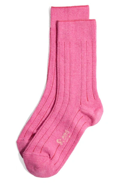 Stems Luxe Merino Wool Blend Crew Socks In Rose