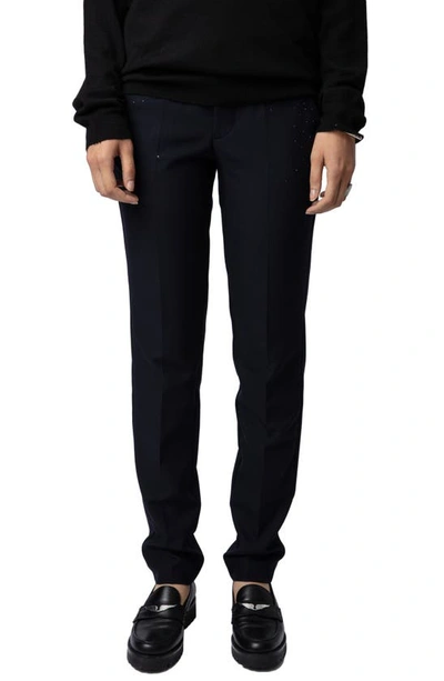 Zadig & Voltaire Crystal Detail Trousers In Encre