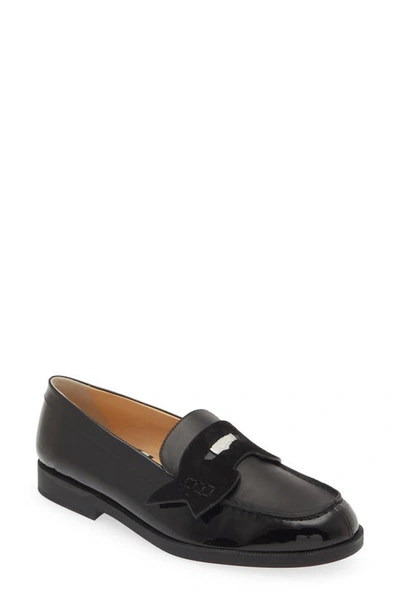 Christian Louboutin Kids' Mini Mixed Media Penny Loafer In Black