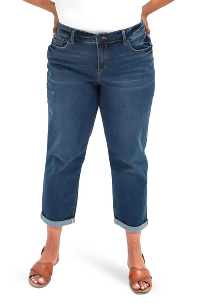 Slink Jeans Mid Rise Crop Boyfriend Jeans In Kennedi