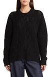Rag & Bone Divya Cable Stitch Wool Sweater In Black