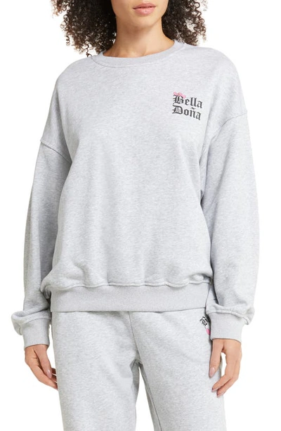 Bella Dona Payasita Graphic Crewneck Sweatshirt In Grey