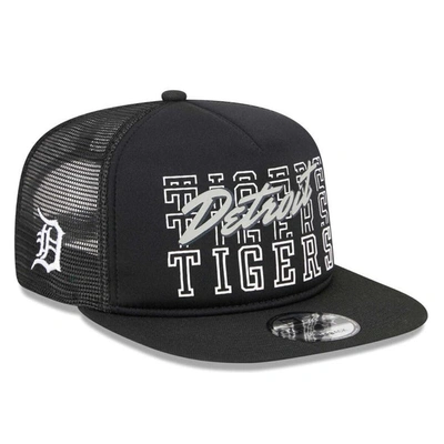 New Era Black Detroit Tigers  Street Team A-frame Trucker 9fifty Snapback Hat
