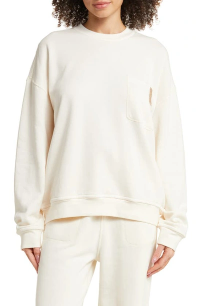 Lunya Silksweats Reversible Pocket Sweatshirt In Sway Birch
