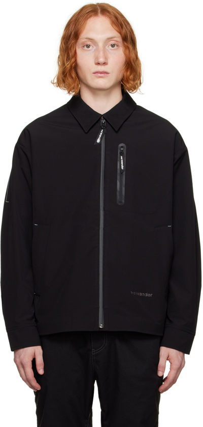 And Wander Black Reflective Stitching Jacket In 010 Black